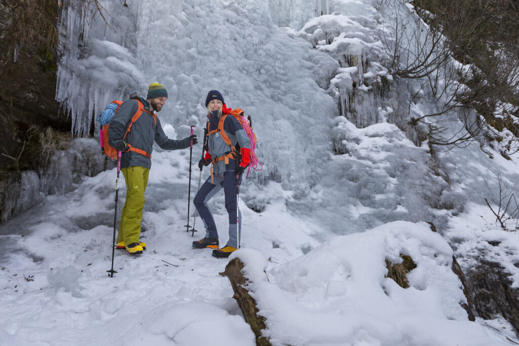 Gehe in Paznaun Eisfälle erklimmen.