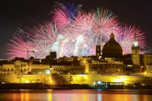 Wunderschönes Feuerwerk auf Malta.